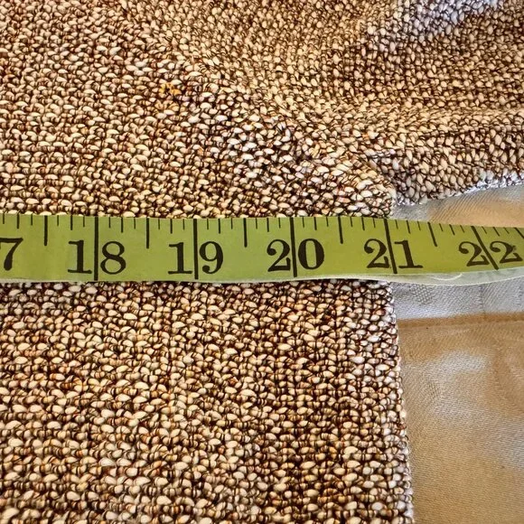 Ann Taylor Open Front Long Cardigan Bronze, Cream, Brown Acrylic Blend Knit, SzL - Picture 7 of 9